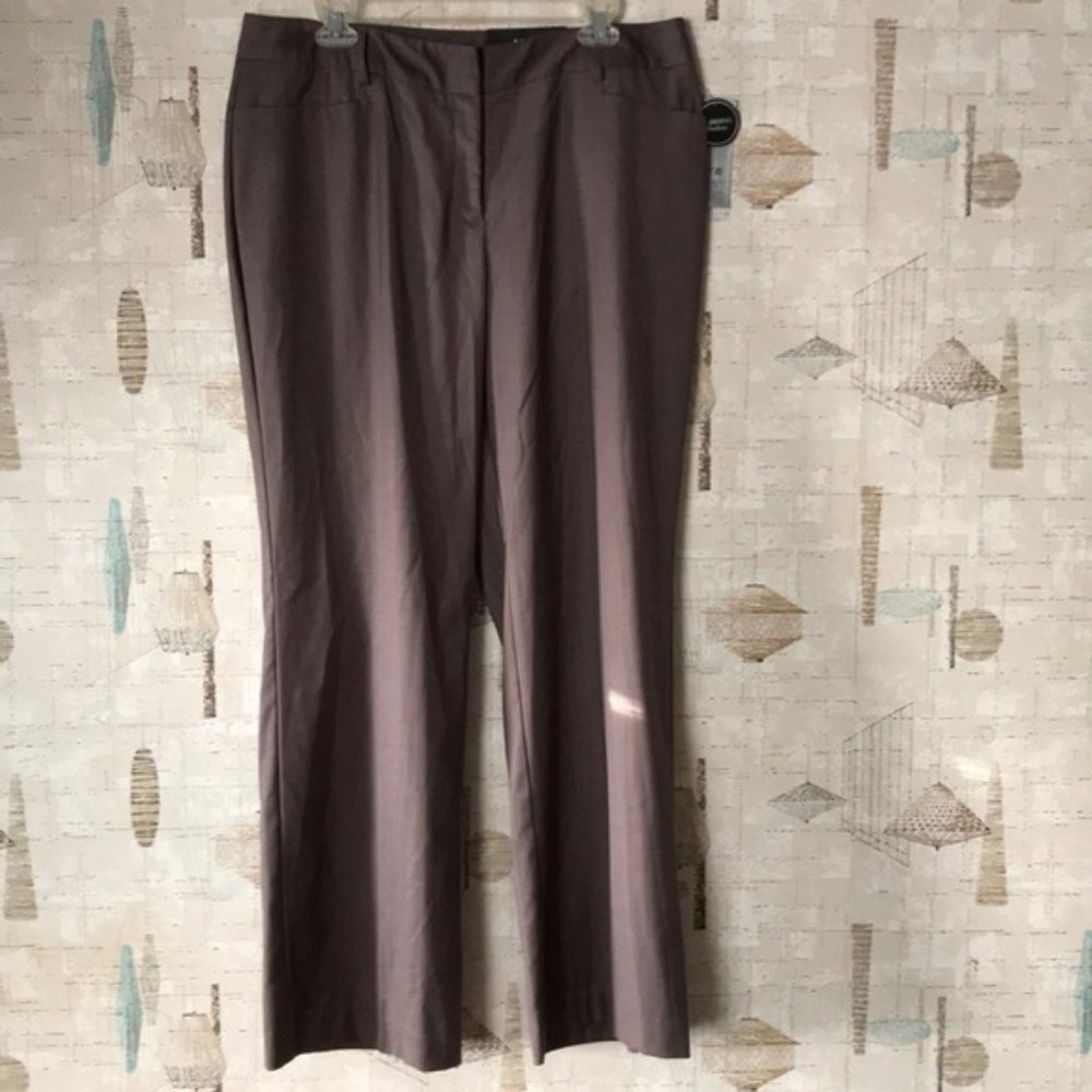 NWT Apt. 9 Brown Mid Rise Curvy Stretch Trouser Work Pants 14